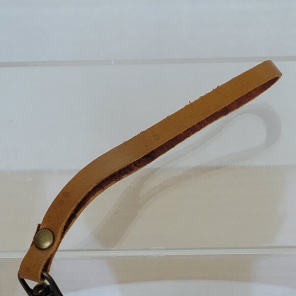 Leather Cat Kitty Face With Fish Charm Handcrafted Wristlet Coin Change Pouch - Picture 4 of 16